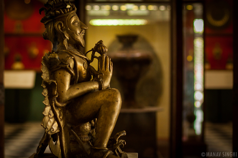 Brass statue of Garuda in Veerasan Mudra Albert Hall Museum, jaipur.