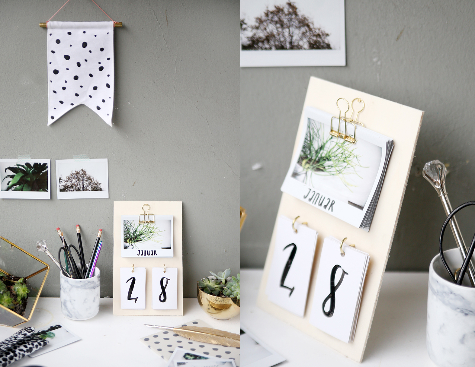 DIY Schreibtisch-Kalender mit Instax-Fotos selbstgemacht  Mein 