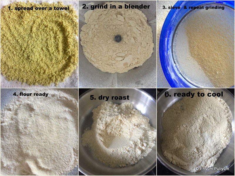 Erivum Puliyum How to make millet flour at home? Foxtail(Thinai) Millet Flour (Step by Step Pics)