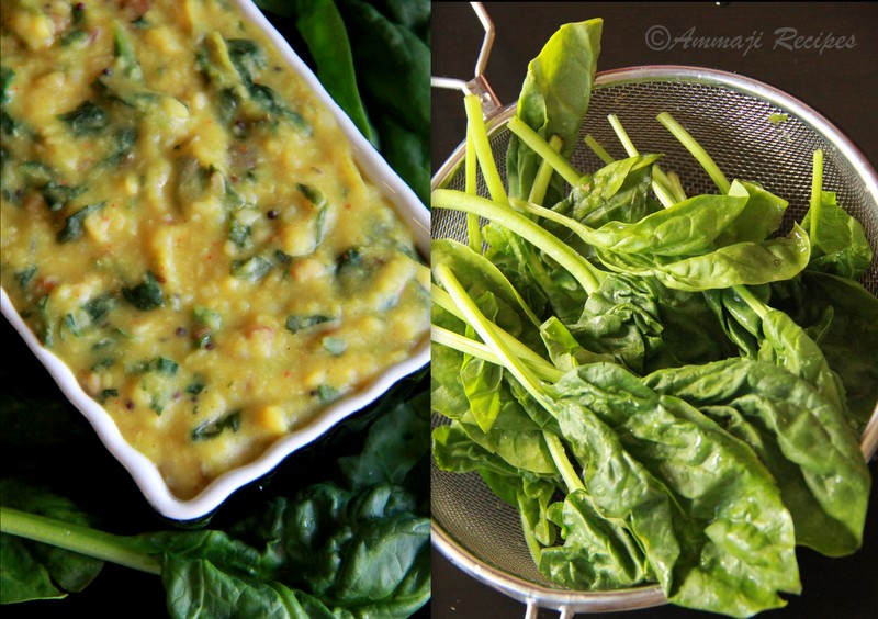 Palakura Pesara Pappu Spinach Moong Dal Fry Indian Food Recipes
