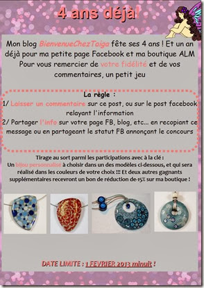 Concours anniv 4 ans