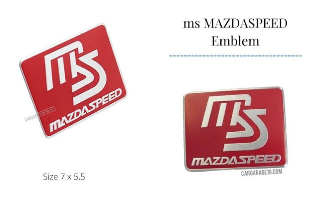 Red ms MAZDASPEED Emblem - Size 70x55mm