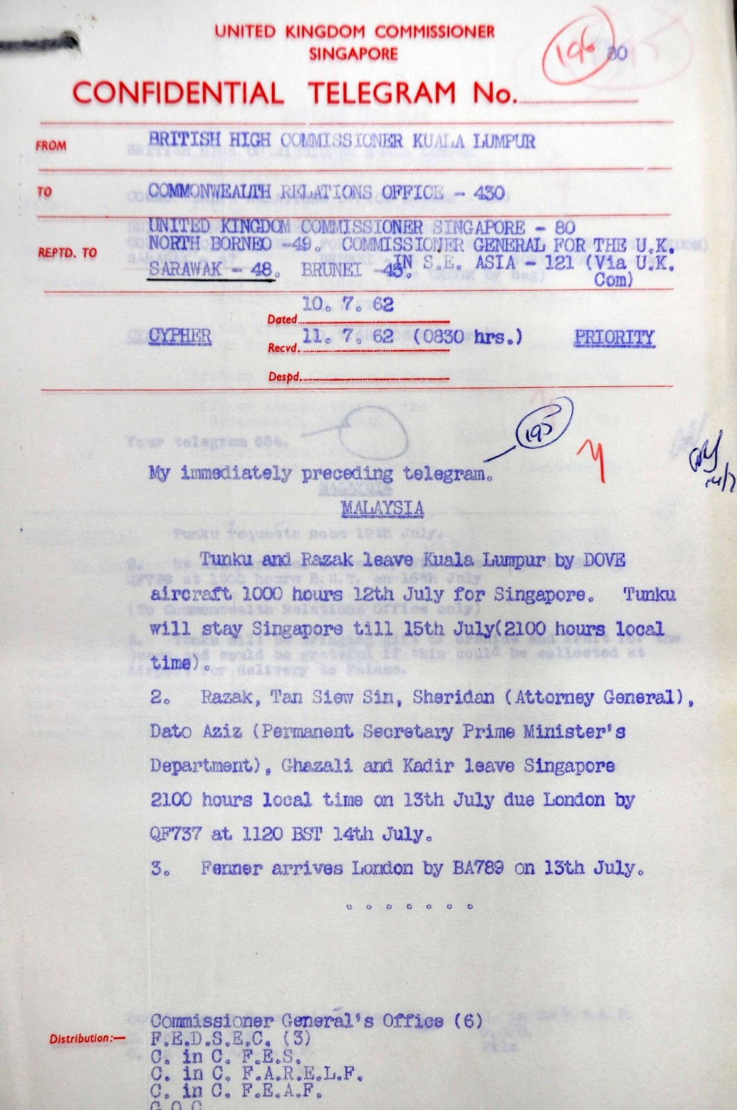 Cobbold Commission Report Republic of Sabah North Borneo RSNB