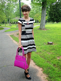 Black and White Striped Dress, Kate Spade New York Bag | www.houseofjeffers.com