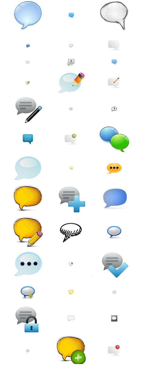 115 Free Comments Vector Icons Set Graphics Download