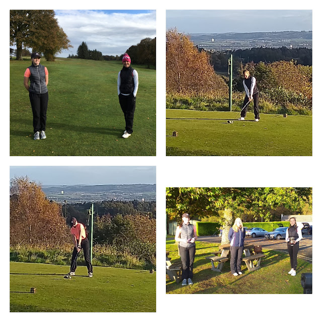 Lynagh and Orla on the course with Clair Barclay