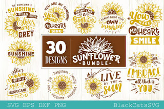 Download Free Sunflower Bundle 30 Designs Graphic SVG Cut Files