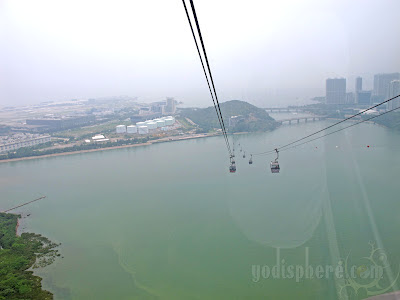 Cable Cars crossing Tung Chung Bay 