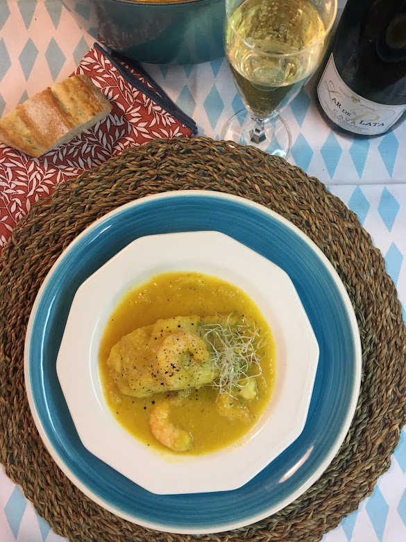 Merluza Con Puerro Y Azafrán Al Cava