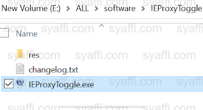 Melakukan aktivasi proxy browser dengan bypass proxy melalui IE Proxy Toggle