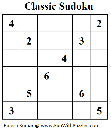 Classic Sudoku (Mini Sudoku #36)