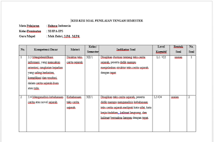 Soal Uts Bahasa Indonesia Kelas 10 Semester 1 Kurikulum 2013