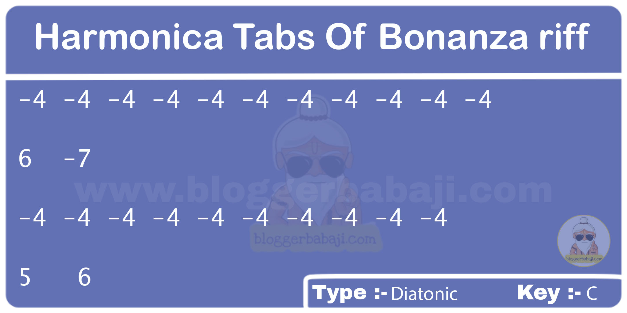 Harmonica Tabs Of Bonanza riff