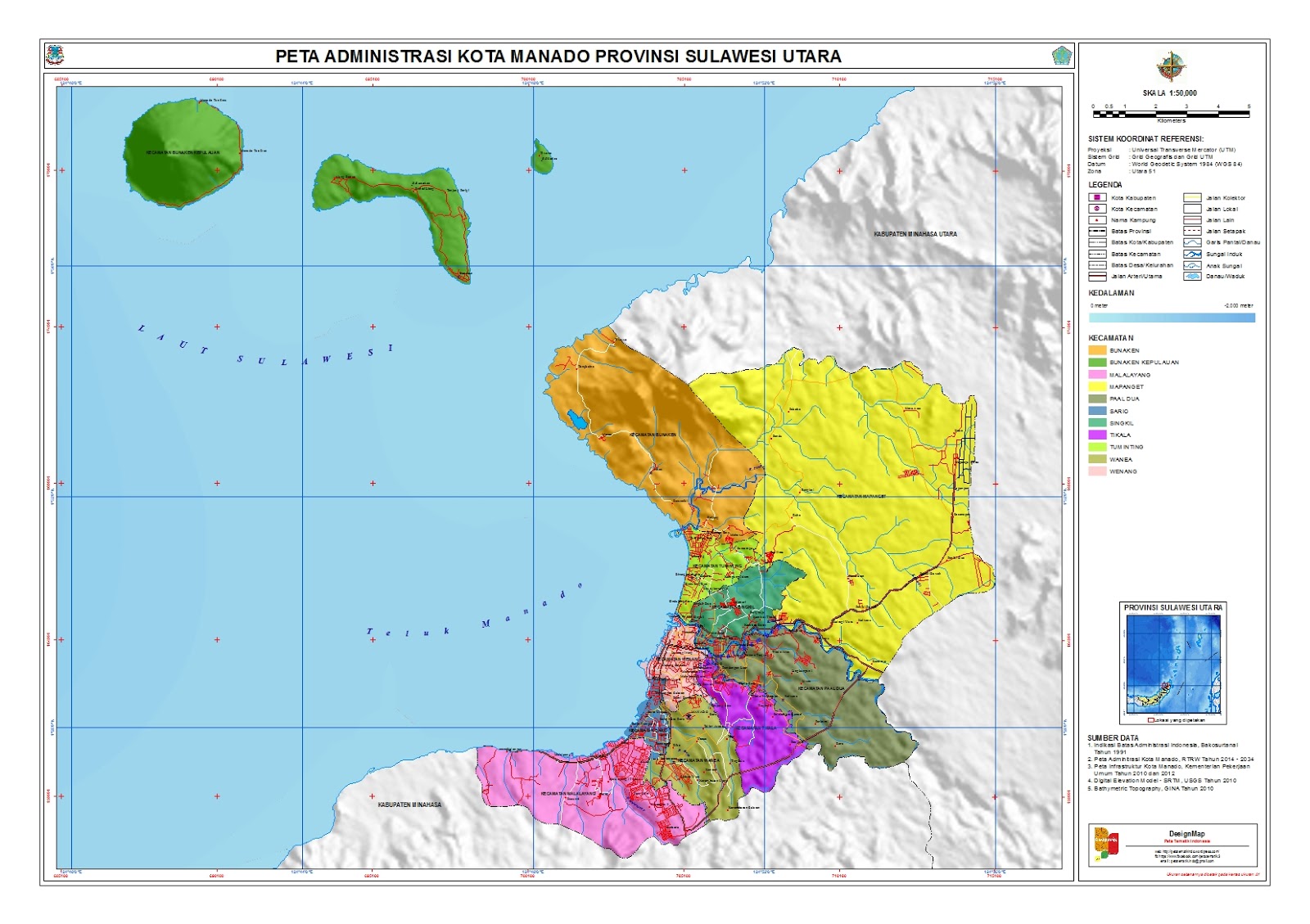 Peta Sulawesi Peta Kota Manado