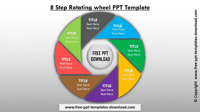 8 Step Rotating wheel PPT Template Download