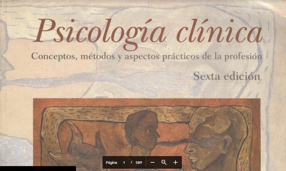 Psicología Clínica. Conceptos, Métodos Y Aspectos Prácticos De La Profesión. PDF