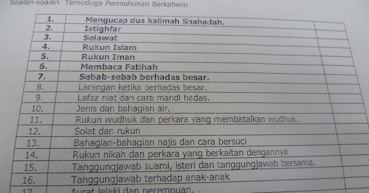 Soalan Interview Pejabat Agama Johor - Terengganu t
