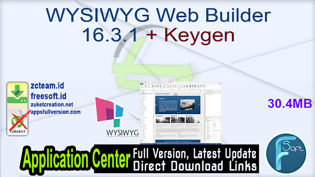 WYSIWYG Web Builder 16.3.1 + Keygen_ ZcTeam.id