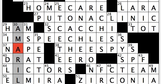 Rex Parker Does the NYT Crossword Puzzle: Opera character whose first name  is Floria / THU 9-1-22 / Symbols used for tagging / Juicers use them /  Mocktail with a rhyming name
