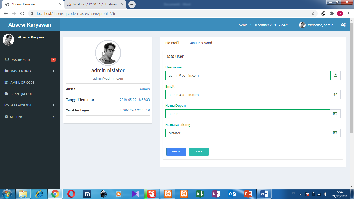 Download Source Code Aplikasi Absensi QR code berbasis web