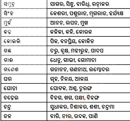 Odia Synonyms Image