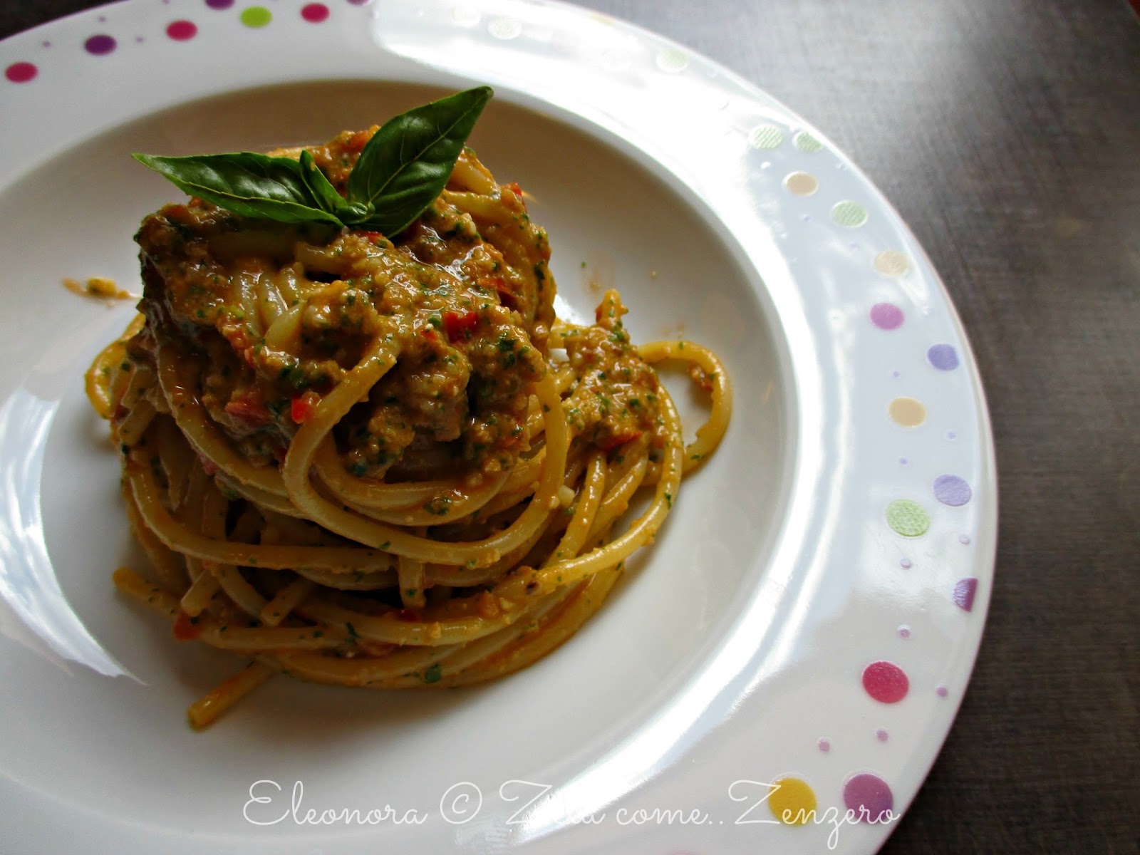 Zeta come.. Zenzero SPAGHETTI CON IL PESTO ALLA TRAPANESE