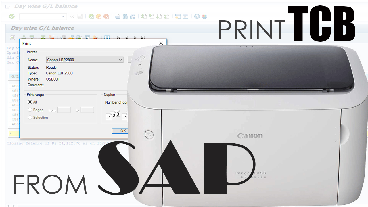 How to take printout Post Office TCB from SAP even Print Option is