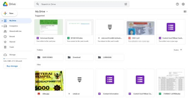 Cara mengumpulkan tugas di google drive