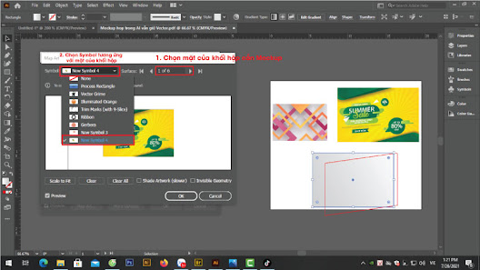 Dựng Mockup hộp 3D trong Adobe Illustrator - Áp chất liệu cho từng mặt của hộp
