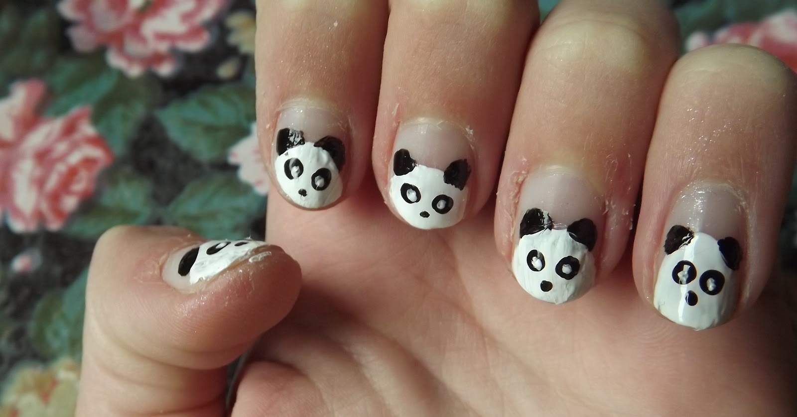 1. Cute Panda Acrylic Nail Design - wide 2