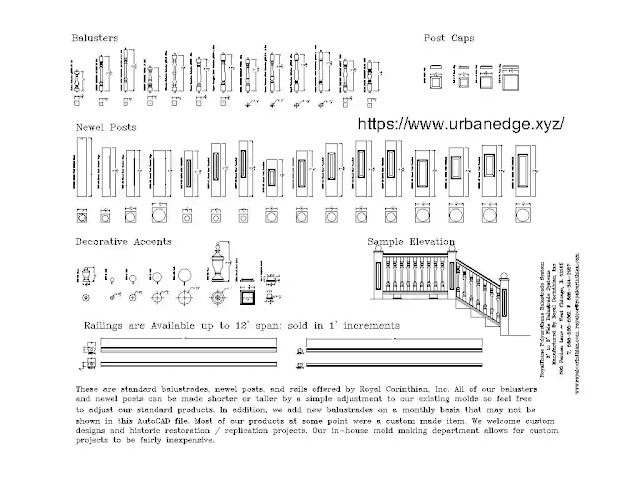 Balustrade system cad blocks download, 90+ Balustrade cad blocks