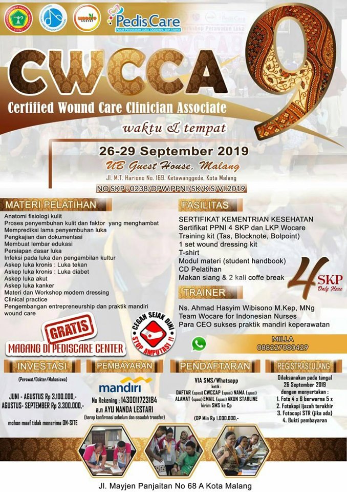 Pelatihan Certified Wound Care Clinician Associate (CWCCA) SURGICAL