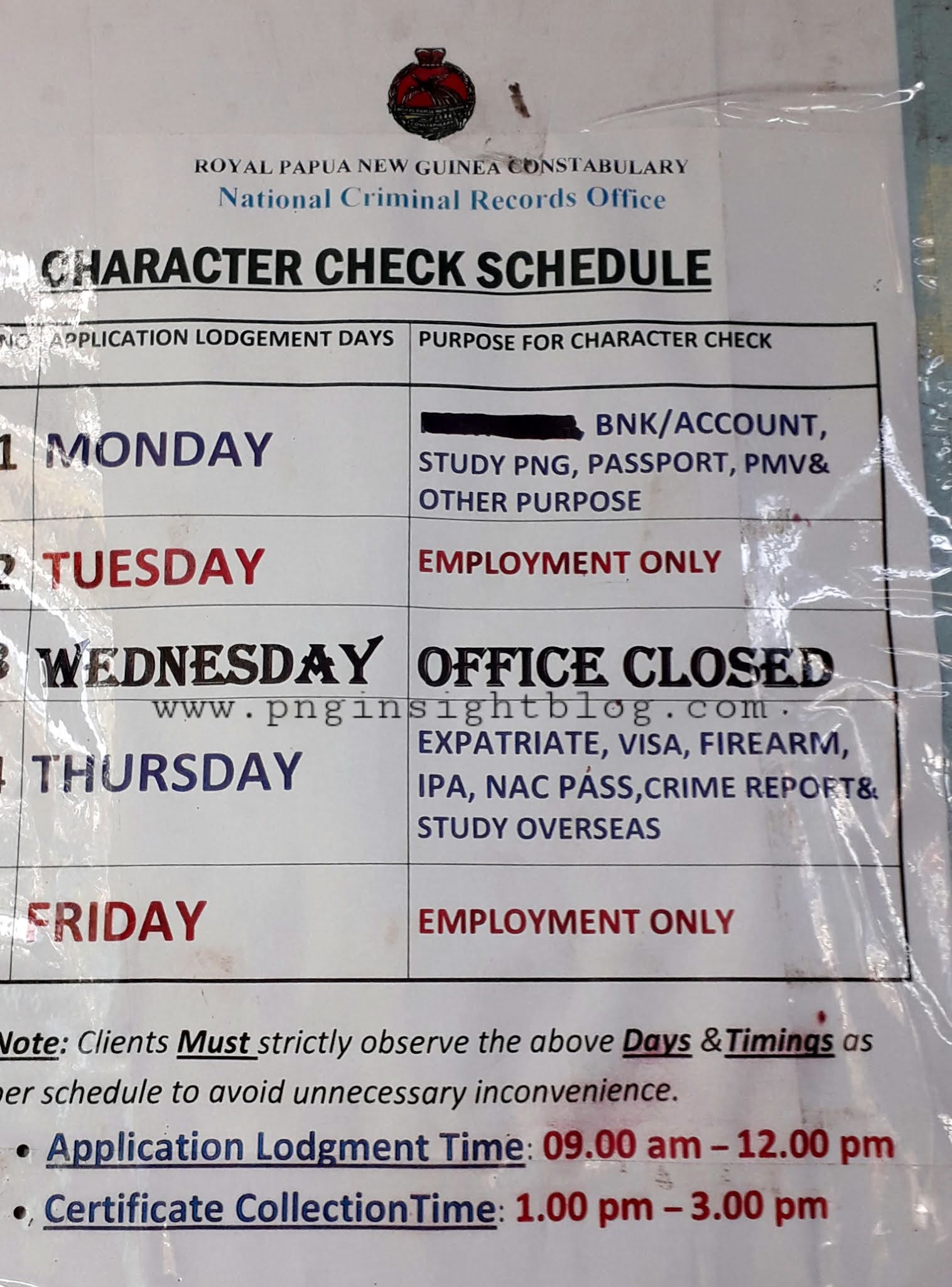 How to Get Police Clearance Certificate P.N.G. Insight