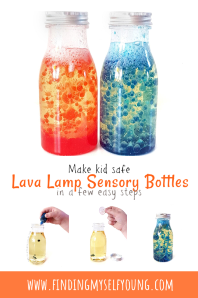 How to do a lava lamp science experiment inside a sensory bottle.
