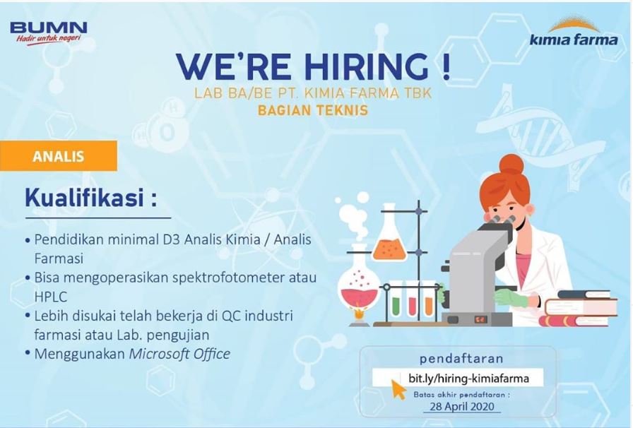 Lowongan Kerja Kimia Farma Rekrutmen Dan Lowongan Kerja Bulan Januari 2021