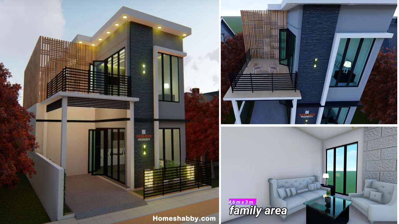  Desain  dan  Denah Rumah  Minimalis  Ukuran 6 5 x 13 M 2 Lantai Lengkap dengan Hitungan RAB nya  