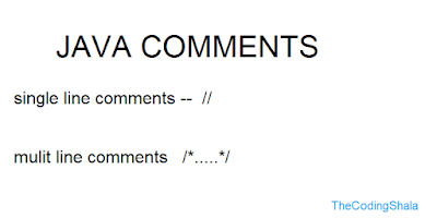 Java Comments - The Coding Shala