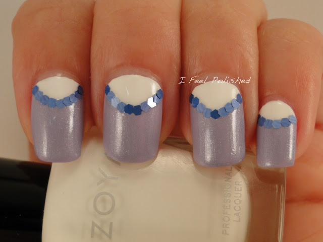 Half Moon Glitter Nails