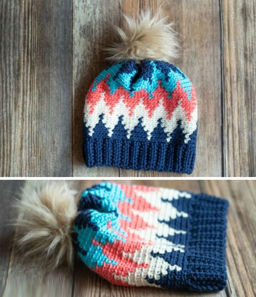 Crochet Chevron Hat - Free Crochet Pattern 