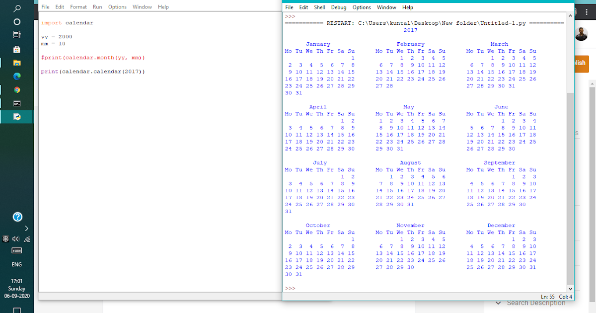 Calendar In Python