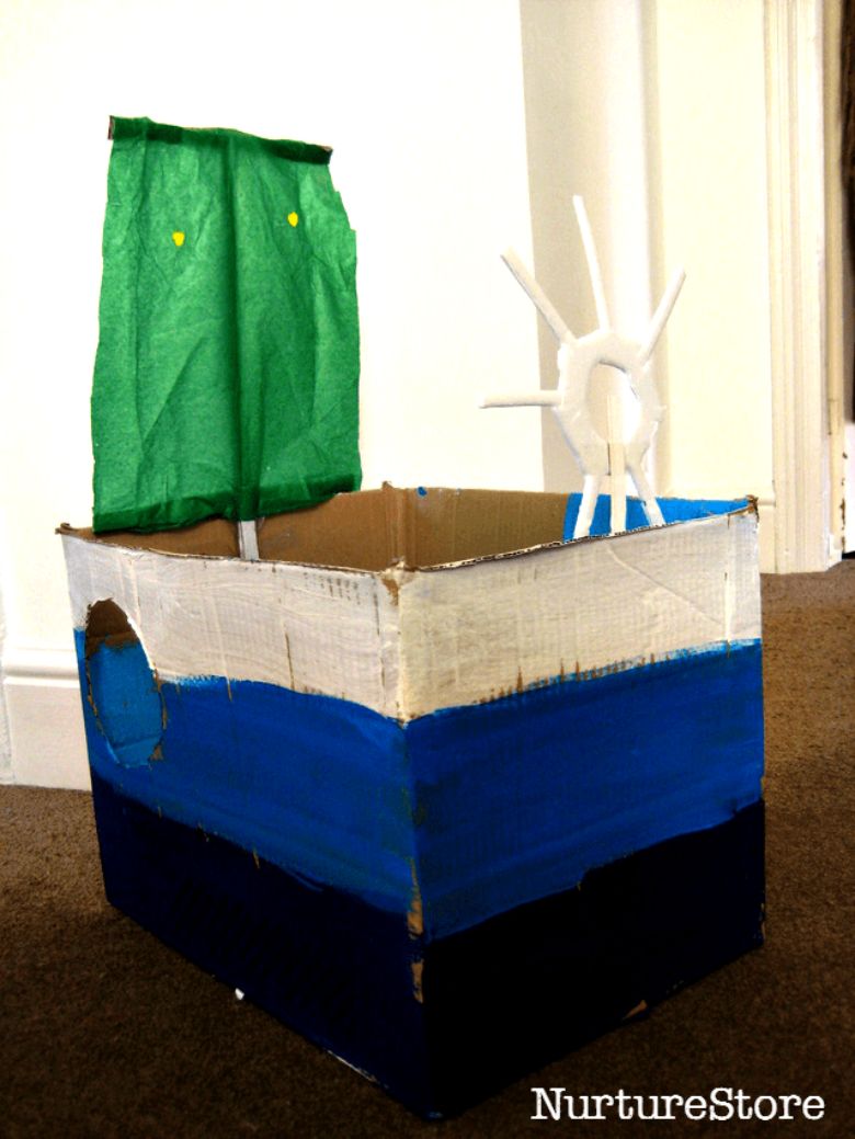 boat cardboard box craft