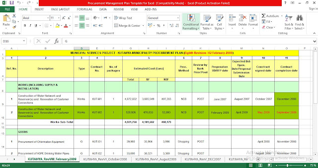 Free Procurement Management Plan Template for Excel