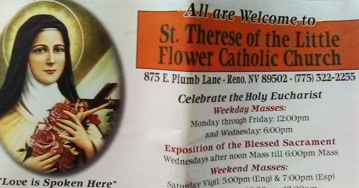 Lovely Church Bulletins II st therese of the little flower , reno nevada