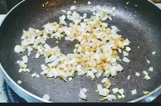 Frying ginger, garlic and onion for veg manchurian recipe