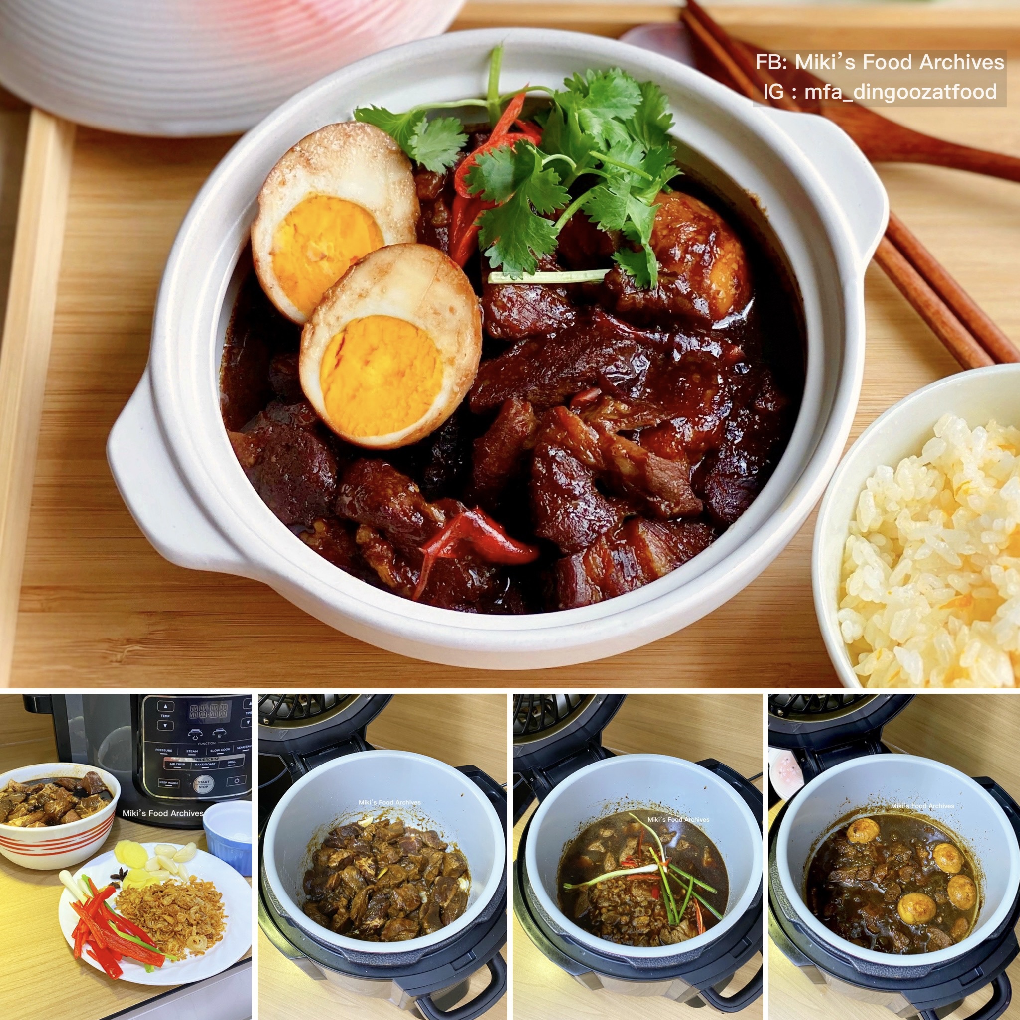 Miki S Food Archives Braised Meat Aka Lu Rou Fan Pressure Cooker Recipe 卤肉饭