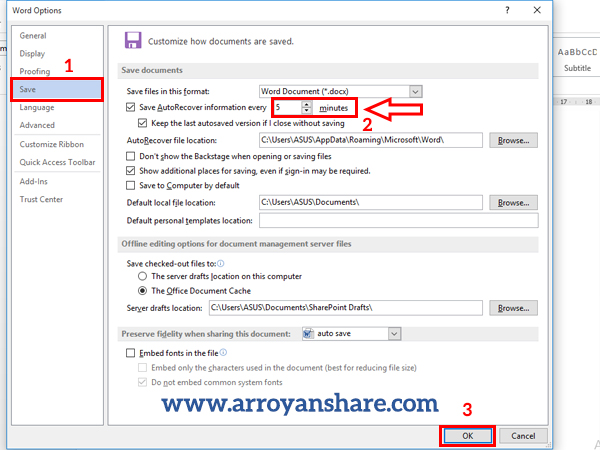 Mengatur Penyimpanan Otomatis di Microsoft Word Mengatur Penyimpanan Otomatis di Microsoft Word