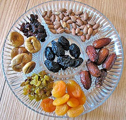 Tabla de calorías-frutos secos y frutas deshidratadas