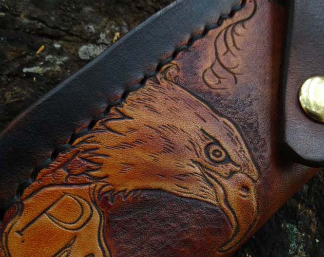 ML Knives Blog Kephart Fisher custom and tooled Eagle Sheath