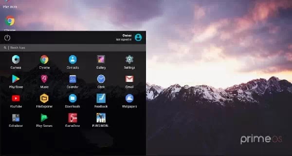 PrimeOS OS android untuk spek rendah