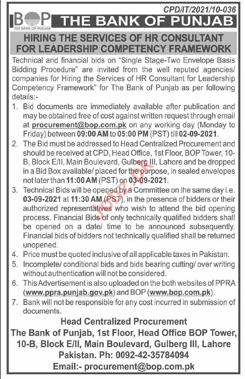 Jobs in The Bank of Punjab BOP